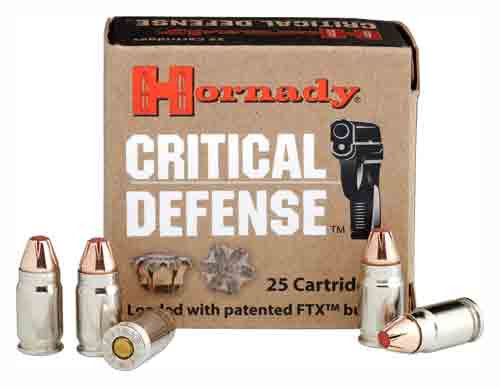 HORNADY CRITICAL DEFENSE 40SW - 20RD 10BX/CS 165GR FTX