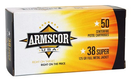 ARMSCOR 38 SUPER 125GR FMJ - 50RD 20BX/CS MADE IN USA