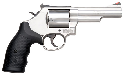 S&W 69 .44MAG 4.25" ADJ - 5-SHOT STAINLESS RUBBER
