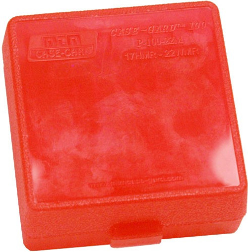 MTM 100 ROUND .17HMR/.22MAG - AMMO BOX SEE THROUGH CLEAR RED