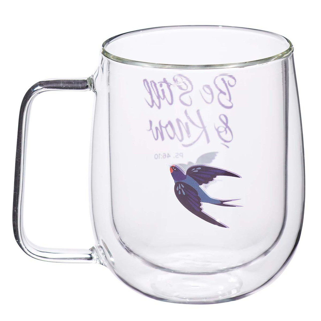 Be Still and Know Double-walled Glass Mug – Psalm 46:10