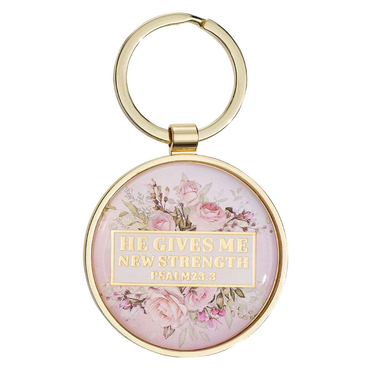 Be Still & Know Blue Floral Metal Key Ring in Gift Tin - Psalm 46:10