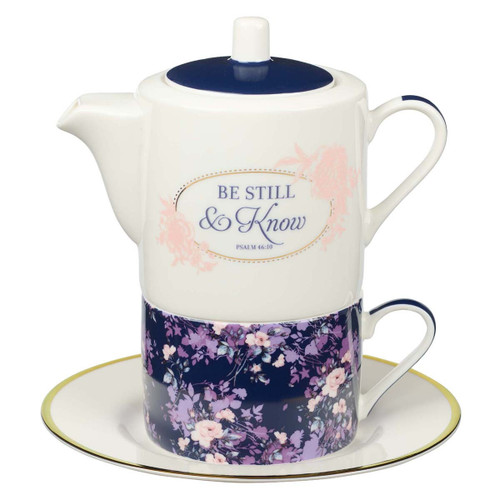 Be Still Tea for One Tea Set - Psalm 46:10