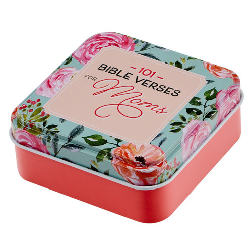 101 Bible Verses For Moms Pink Scripture Cards in a Tin