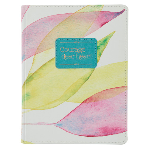 Courage Dear Heart Citrus Leaves Faux Leather Journal