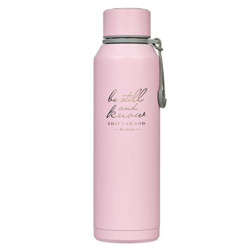 Be Still Pink Stainless Steel Water Bottle - Psalm 46:10