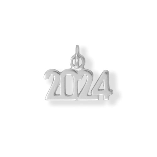 Commemorate a special year with this polished 2024 charm. Sterling silver charm measures 14mm x 6.5mm.

.925 Sterling Silver