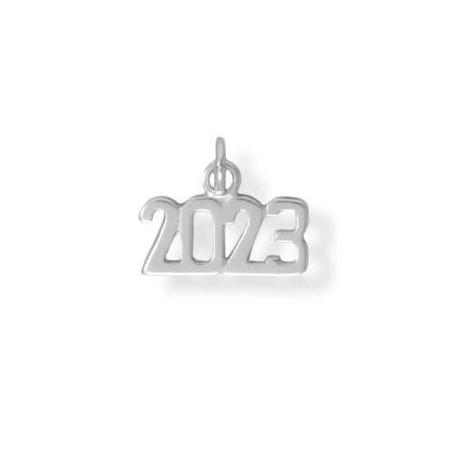 Commemorate a special year with this polished 2023 charm. Sterling silver charm measures 14mm x 6.5mm.

.925 Sterling Silver