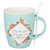 Bless You and Keep You Teal Ceramic Coffee Mug with Spoon - Numbers 6:24