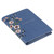 Be Still Floral Embroidered Blue Faux Leather Classic Journal with Zippered Closure - Psalm 46:10