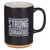 Strong and Courageous Black Lion Ceramic Coffee Mug - Joshua 1:9