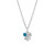 16" sterling silver necklace features a gemstone cluster with two 3.5mm x 3mm cultured freshwater pearls, 4mm x 3mm dyed blue jade, and 3mm blue chalcedony. Necklace is finished with a lobster clasp closure. 

.925 Sterling Silver