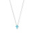 Shine in this 16" + 2" rhodium plated sterling silver necklace featuring a 9mm x 12mm blue synthetic opal cross. Necklace is finished with a lobster clasp closure.

.925 Sterling Silver