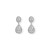 A chic, simple sparkle! Rhodium plated sterling silver post back chandelier style earrings feature a halo edge oval CZ post with a halo edge pear CZ drop. Oval CZ is 4mm x 6mm and pear CZ is 7mm x 10mm, with the hanging length of 25mm.

.925 Sterling Silver