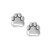 For the animal lover! Oxidized sterling silver paw print stud earrings measure 10mm x 9.9mm. Earring posts are stainless steel. 

.925 Sterling Silver

Made in the USA