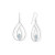 Simple and chic. Polished sterling silver french wire pear shape earrings with marquise outline cradling a 4mm x 9mm faceted marquise blue topaz. Hanging length measures 43mm.

.925 Sterling Silver