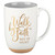 Walk By Faith White Ceramic Coffee Mug with Exposed Clay Base - 2 Corinthians 5:7