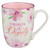 Strength and Dignity Pink Blossom Ceramic Coffee Mug - Proverbs 31:25