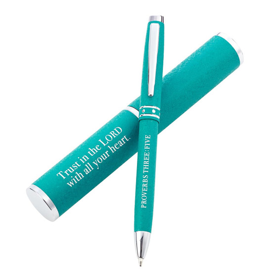 Trust In The Lord Teal Gift Pen – Proverbs 3:5