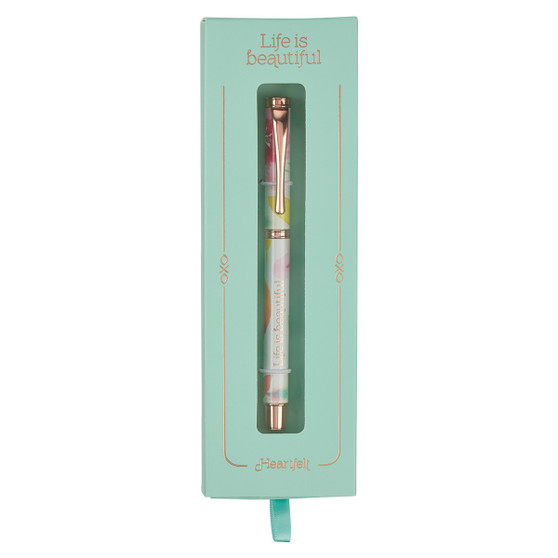 Life is Beautiful Pink Daisies Gift Pen