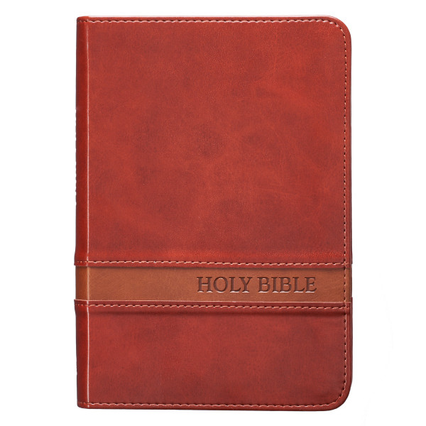 Two-tone Brown Faux Leather Large Print Compact King James Version Bible