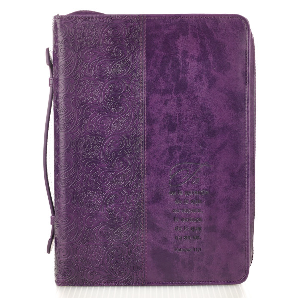 Funda para Biblias Fe, Morado – Hebreos 11:1