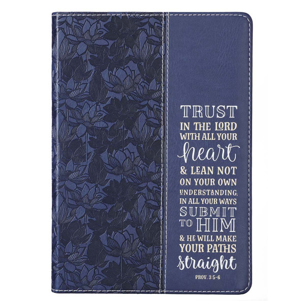 Trust in the Lord Navy Faux Leather Classic Journal - Proverbs 3:5-5