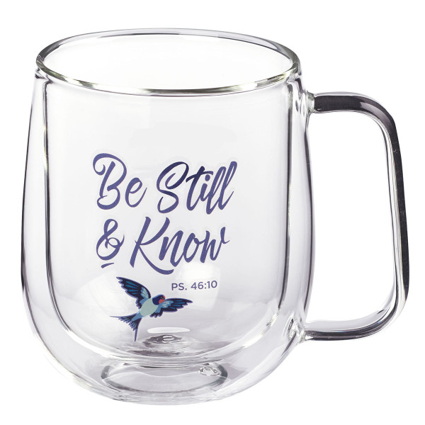 Be Still and Know Double-walled Glass Mug – Psalm 46:10