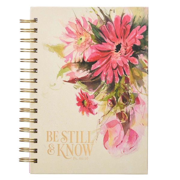 Be Still & Know Red Daisies Large Wirebound Journal - Psalm 46:10