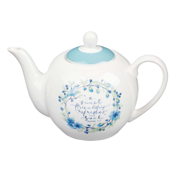 A Sweet Friendship Ceramic Teapot - Proverbs 27:9