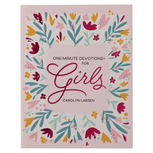 Pink Floral Softcover One-minute Devotions for Girls