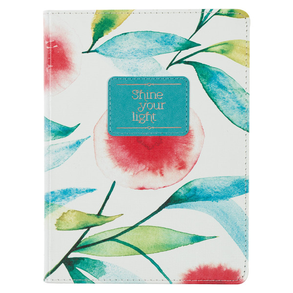 Shine Your Light Orange Blossoms Faux Leather Journal
