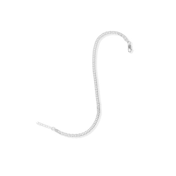 9" + 1" extension sterling silver 4mm rombo chain anklet.

Made in Italy

.925 Sterling Silver