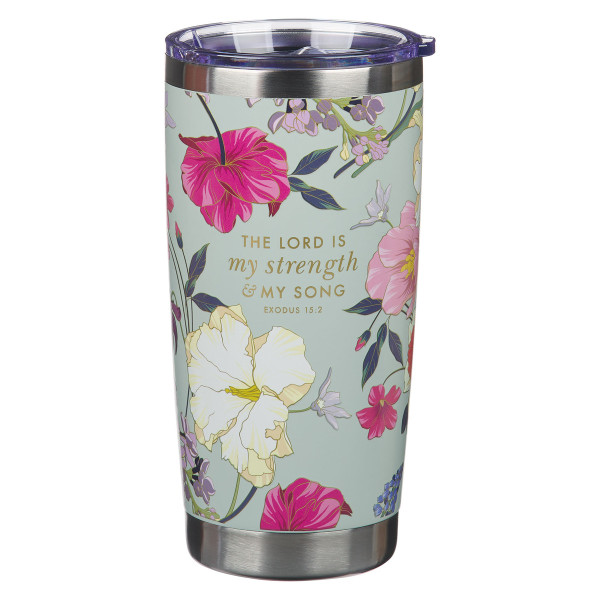 My Strength and My Song Stainless Steel Travel Tumbler - Exodus 15:2