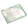 Green Leaves Medium White and Green Faux Leather Guest Book