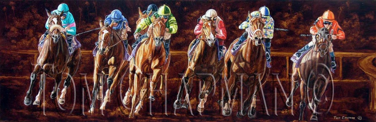 Zenyatta Winning the 2008 Ladies Classic horse racing print