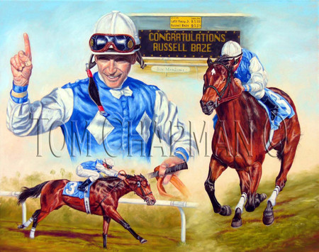 The Russell Record,  - horseracing giclee canvas print