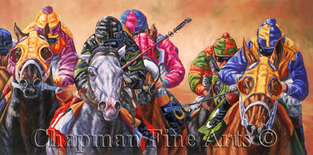 All Dressed Up, No Place to Go - horseracing giclee canvas print