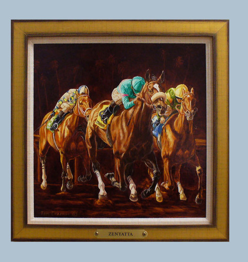 Zenyatta Winning the 2008 Ladies Classic horse racing print