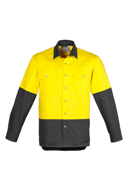 ZW122 - Mens Hi Vis Spliced Industrial Shirt - Syzmik sold by Kings Workwear  www.kingsworkwear.com.au