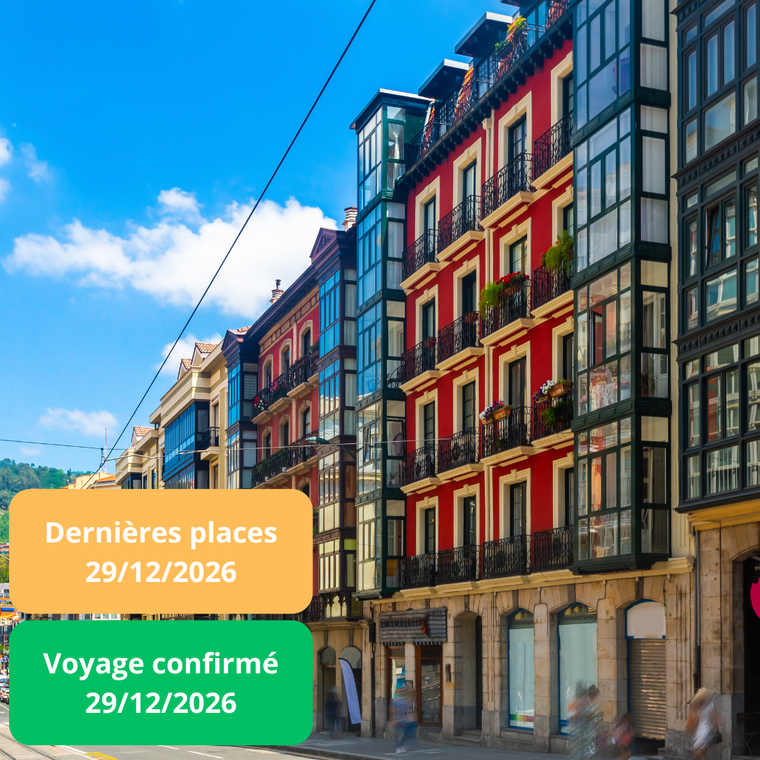 Lundi 29/12/2025  Entre traditions et festivités en Pays-Basque : Bilbao, Getaria, Saint-Sébastien, Zarautz, Saint-Jean-de-Luz, Bayonne au sein de l'hôtel Catalonia Gran Via Bilbao 4 étoiles✔️CONFIRMÉ