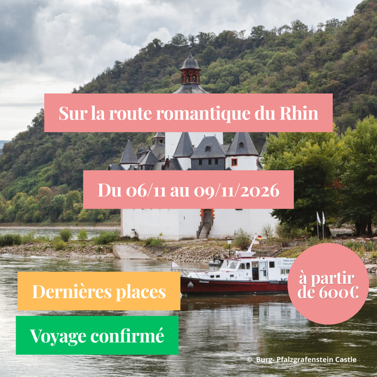 Vendredi 06/11/2026 Sur la route romantique du Rhin : entre châteaux et vieilles villes✔️CONFIRMÉ