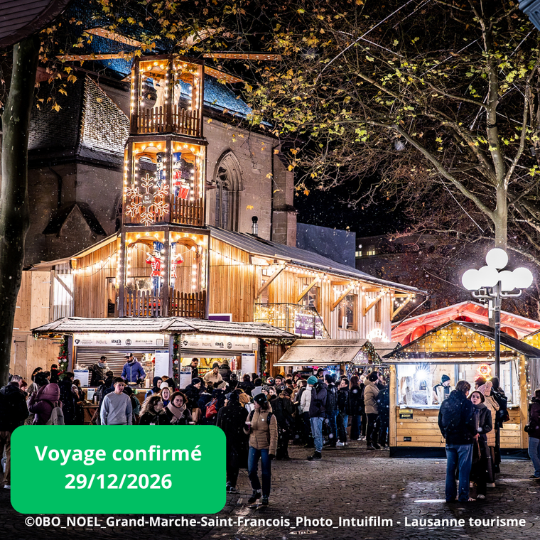 Mardi 29/12/2026 Fête et flaneries pour la Saint-Sylvestre : Lausanne, Genève et Annecy au sein de l'hôtel Alpha by Fassbind 4 étoiles✔️CONFIRMÉ