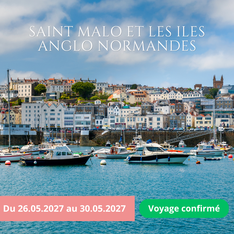Mercredi 26/05/2027 Saint-Malo et les îles anglo-normandes : Guernesey et Jersey au sein de l'hôtel de l'Abbaye Le Tronchet 4 étoiles✔️CONFIRMÉ