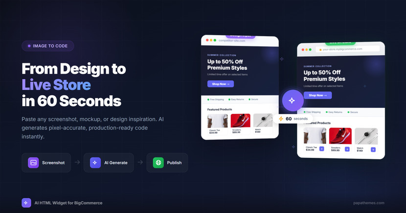 From Design Mockup to Live Store Section in 60 Seconds