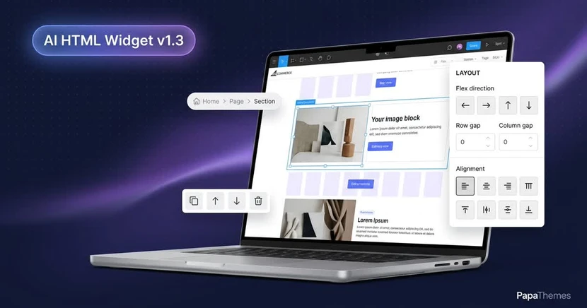AI HTML Widget v1.3: Flex & Grid Layout Control + Structural Editing