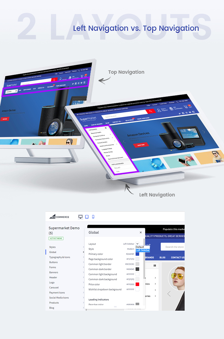 2 Layouts: left navigation vs. top navigation 2 Layouts: left navigation vs. top navigation