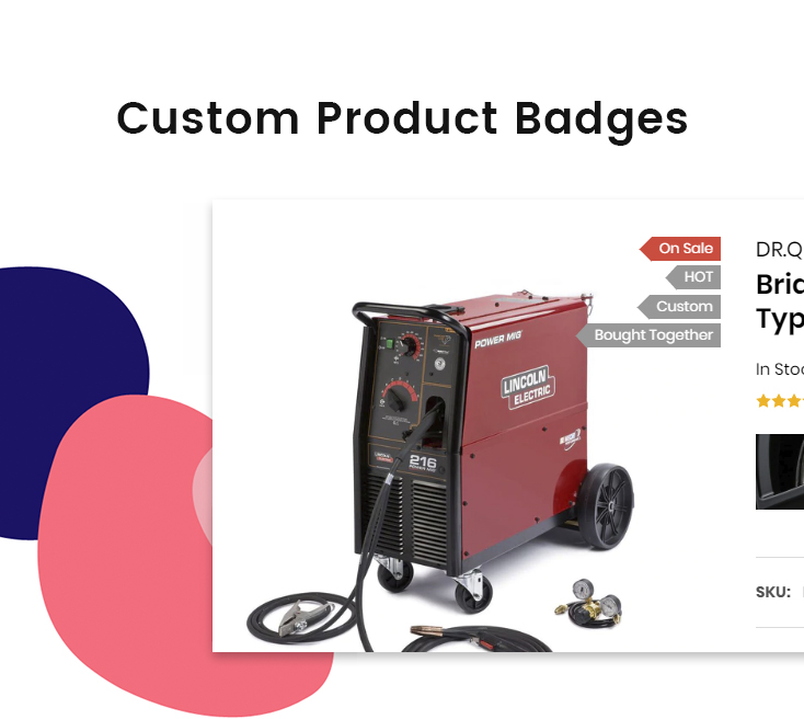 Custom product badges