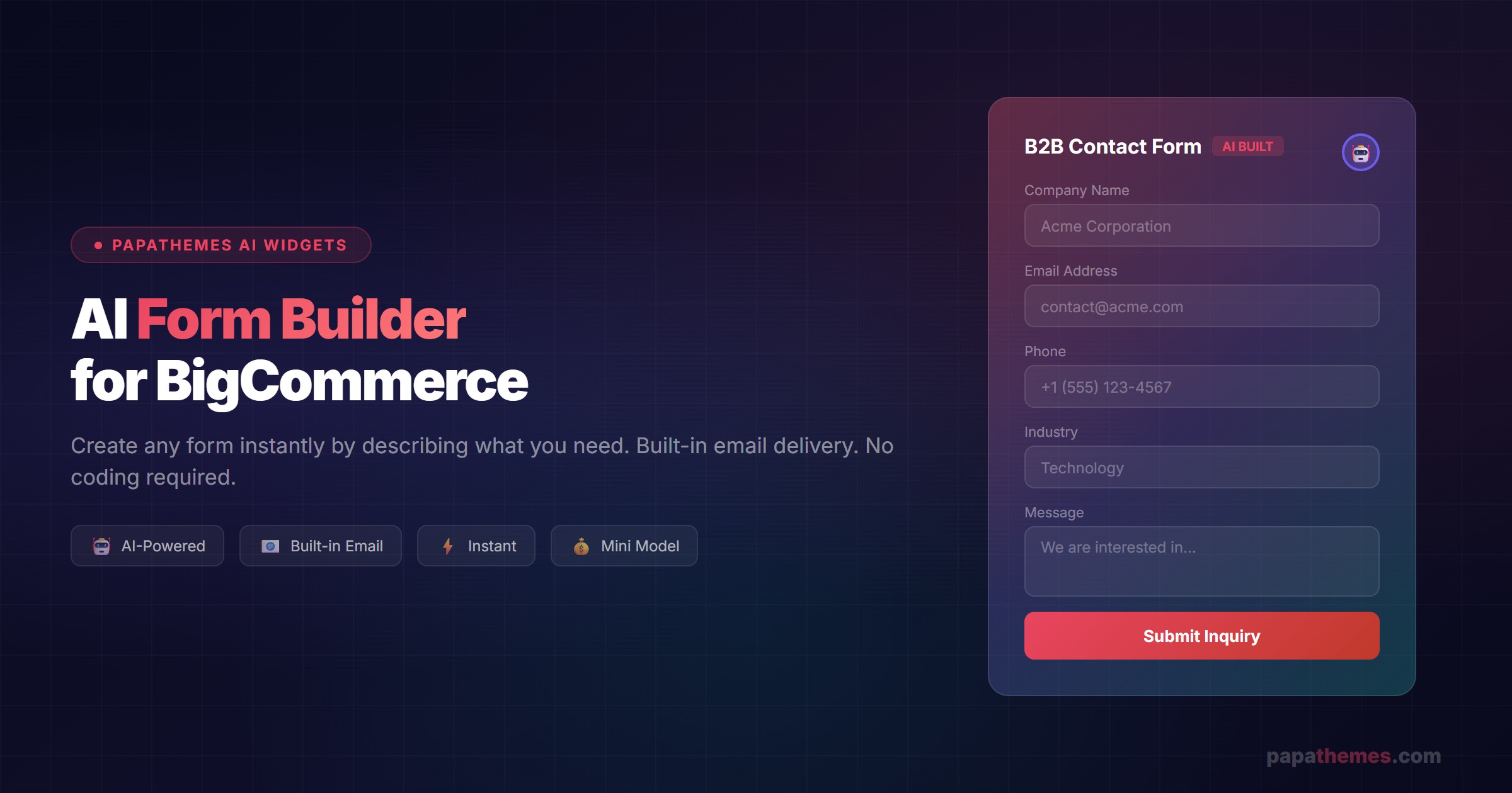 AI Form Builder for BigCommerce: Create Any Form Instantly - PapaThemes