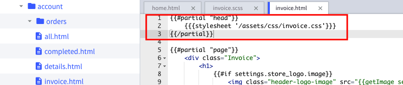 Fix BigCommerce printing invoice from user account has no style ...